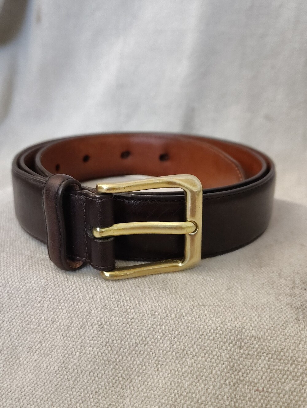 VTG Coach 5950 Brown Leather Dress Belt Solid Brass Buckle Size 36"